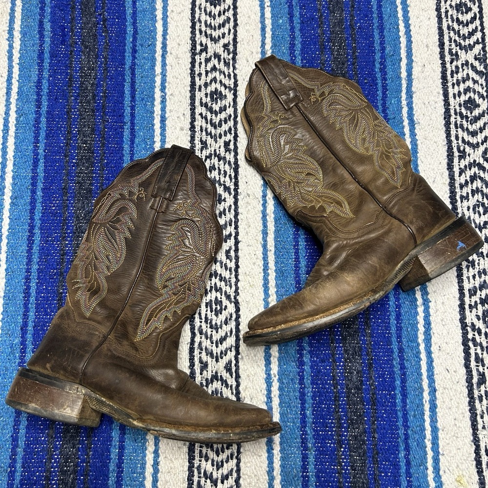 Dan Post Womens 6.5 M Brown Leather Western Cowboy Boots Embroidered Style 773